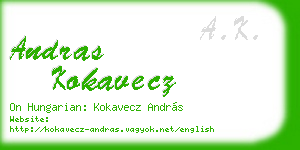 andras kokavecz business card